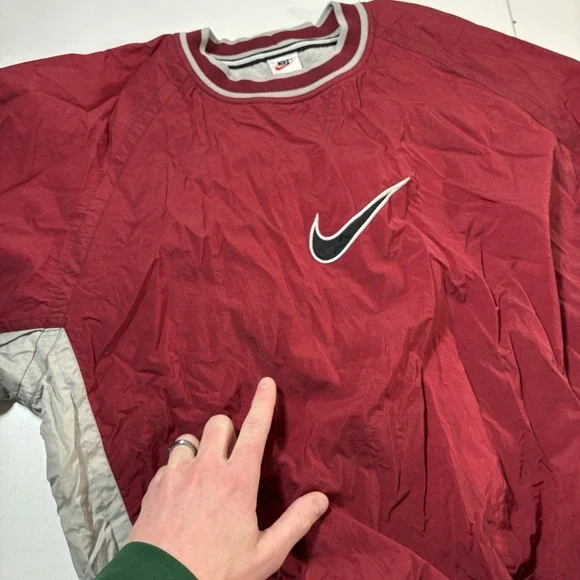 Vintage 90s Nike Pullover XL Windbreaker Center Swoosh Fleece Lined 80s